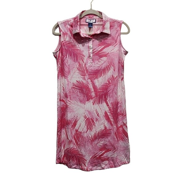 NEW! Stella Parker Hot Pink Island Collection UPF 50 Button Front Popover Dress - Picture 1 of 7